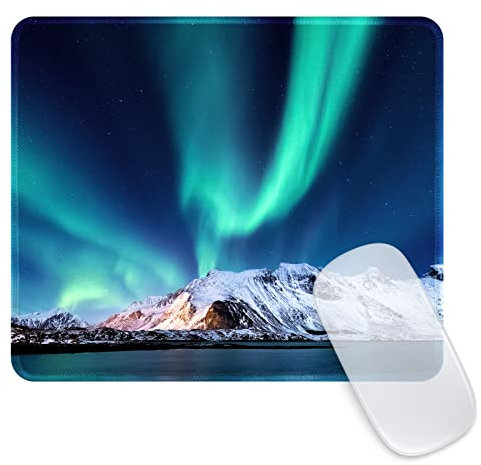 Ksriylm Mauspad,Quadratisches Nordlicht Serie Mouse Pad,FüR BüRo Und Zuhause,Mousepad Mit Motiv,Wasserdichtes Mousepad,rutschfeste Gummiunterseite,Computer-Mauspads FüR Kabellose Maus