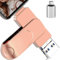 3-in-1 USB Stick 512gb mit USB-C Adapter Speicherstick für Phone/Android/Tablet/PC/Laptop, Externer Photostick– Effizientes Backup von Daten/Fotos/Video, Kompatibel mit iOS und Android (Rosa)