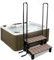 Scala per vasca idromassaggio sopra terra, gradini in legno per vasca idromassaggio, con 2 corrimano e cuscinetti antiscivolo, capacità di carico 272,2 kg, gradini per piscina, rimorchi da viaggio,