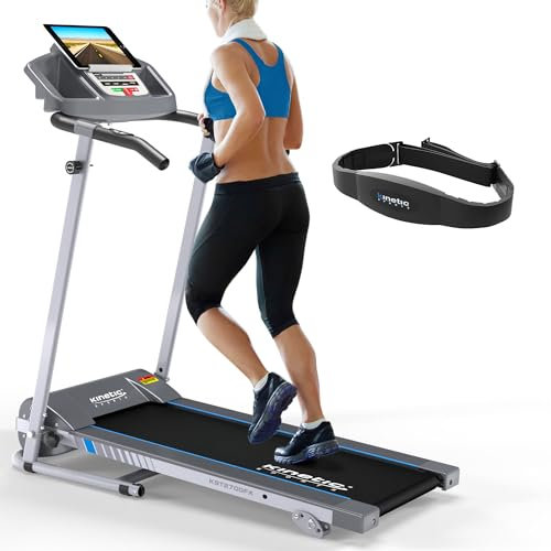 KINETIC SPORTS Laufband für zuhause KST2700FX klappbar - mit Pulsgurt, leiser 750 Watt Elektromotor, 12+1 Programme, LCD Display, GEH- und Lauftraining, stufenlos bis 10 km/h, bis 120 kg