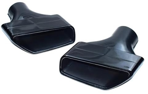 Sovxbgw Auto Auspuffblende Für G30 G31 520i 530i 528i Upgrade 5 Series Auto 304 Edelstahl Auspuffspitze Schwarz plattiert Rechteck Endrohr Edelstahl Auspuffblende(Black)