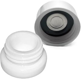 Bubatzilla Pop-Vac 4ml Aufbewahrungsglas für Extrakte, Kräuter & Rosin - Glastiegel mit Vakuum Membran (5 Stück Weiss)