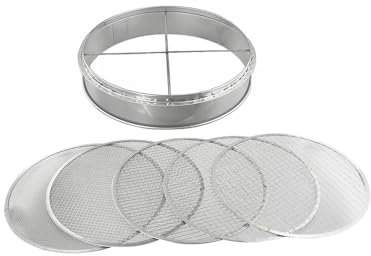 TAIBOSL Coladores de malla de acero inoxidable para macetas, bonsái, abono, colador de tierra, con 5 filtros, fácil de cambiar y apilar, 5 coladores de alimentos