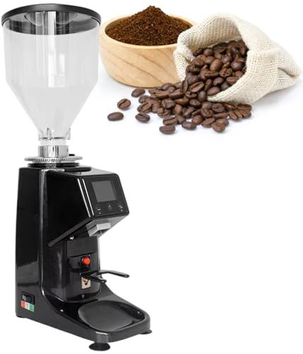 vnmudzeo Macchina per Macinare Il caffè Professionale, Display Digitale, Macchina per caffè Espresso Commerciale, 19 Impostazioni di Macinatura Regolate,Black-1500ml