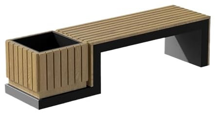ZENY896V Grand Patio Gartenbank Rückenlehnenlose Holzbank mit Stahlbodenplatte, geeignet for Veranda, Innenhof, Terrasse, Parksitze für Garten Park Balkon(XL)