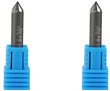 dissot 2 x Diamant-Gravur-Bits, PCD, Gravierwerkzeug, CNC-Fräser aus Karbid, Stein auf Marmor, D6XL40 x 70 DegreeX0,4