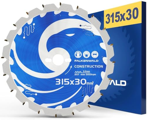 FALKENWALD ® Sägeblatt 305x30 mm ideal für Aluminium - 305x30 Kreissägeblatt kompatibel mit Gehrungssäge & Tischkreissäge von Bosch, Metabo & ATIKA - Sägeblatt Aluminium