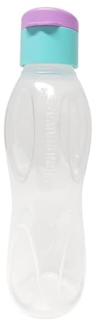 SIGNORA WARE SIGNORAWARE to Go Eco 1000ml Eco Easy Flip Top Trinkflasche EcoEasy für Getränke XL 1 Liter transparent lila türkis