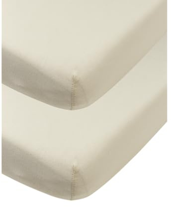 Meyco Spannbettlaken 2er Pack Kinderbett 70x140/150cm Jersey Soft Sand | 100 % Baumwolle - Oeko Tex zertifiziert - Spannbetttuch - Rundum-Gummizug - atmungsaktiv & hautfreundlich