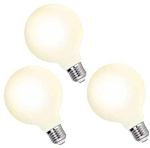 ENUOTEK G95 Edison E27 LED Große Runde Glühbirnen Leuchtmittel Lampen 6W 650Lm Warmweiß Beleuchtung 3000K Ersetzen 60W Glühlampen Nicht Dimmbar für Pendelleuchte Wandleuchte 3er Pack
