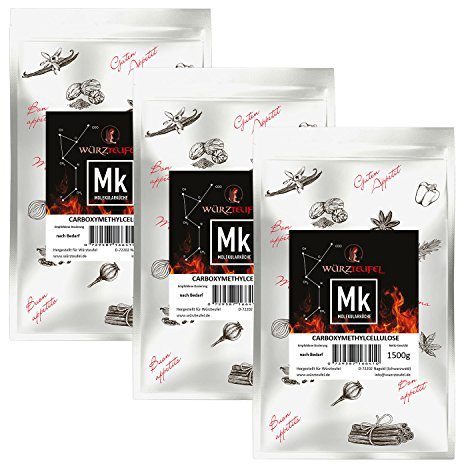 Carboxymethylcellulose, CMC, Lebensmittelkleber, E 466. Molekulare Küche. 3 XL Beutel je 1500g. (4,5 KG)