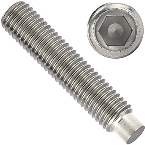 OPIOL QUALITY® Gewindestifte mit Innensechskant und Zapfen DIN 915 M12x60 mm aus Edelstahl A2 V2A (10 Stück) Madenschrauben Gewindestift Schrauben Gewindeschrauben