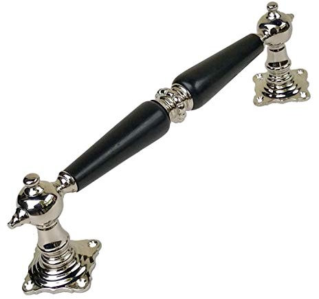 Jugendstil Art Deco Stossgriff Nickel poliert #75-NE