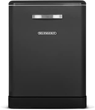 SCHNEIDER SDW1444VB, Lave vaisselle Vintage, Pose libre, 14 couverts, 44dB, 6 programmes, Tiroir à couverts, Départ différé, Top amovible, Demi charge, Aquastop, Pieds réglables, Noir