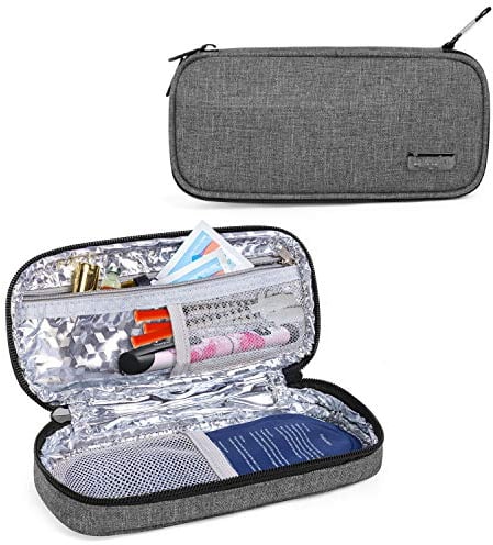 Luxja Borsa Termica per Insulina e Materiali per Diabetici, Borsetta per Penne di Insulina (Solo Borsa), Grigio