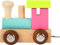 ebyreo Buchstabenzug bunt | Bunte Lok - farbige Waggons | Wunschname zusammenstellen | Holzeisenbahn Namenszug aus Holz | personalisierbar | auch als Set (Lokomotive Pastell)