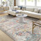 Livabliss Asmara Vintage Teppich groß - Teppich Wohnzimmer 120x170 cm, Esszimmer, Schlafzimmer - Orientalischer Teppich Boho Style - Carpet Living Room, Bunter Muster, Grau und Orange