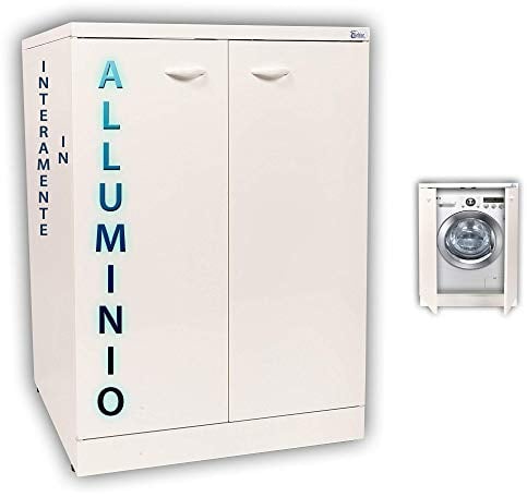 Escelsior Mobile Coprilavatrice e Copriasciugatrice, in ALLUMINIO, Impermeabile e per Alta Resistenza, da Esterno, PREMIUM, Design Moderno ed Elegante per Lavanderia e Bagno (L68xP68xH88)