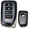 iJDMTOY Gloss Finish Black Carbon Fiber Pattern Hard Shell Key Fob Cover Case, Compatible with 2nd Gen Lexus is ES GS RC NX RX LX 200 250 350 4-Button Smart Key Fob