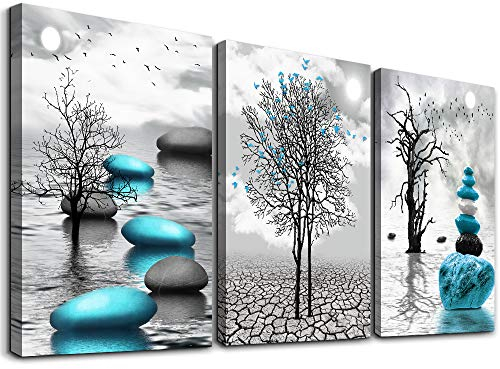 Leinwand-Kunstdruck für Wohnzimmer, Wanddekoration für Schlafzimmer, Badezimmer, Schwarz-Weiß-Gemälde, modern, 3-teilig, gerahmt, Leinwand-Kunstdrucke, fertig zum Aufhängen, inspirierende, abstrakte