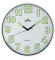 MPM Quality Lumini Wall Clock - Wanduhr mit lumineszenz, Quarz-Uhrwerk Sweep, Weiß/Grün, Wand-Deko ∅ 247x45 mm, Runde Design Wanduhr Modern für Wohnzimmer, Küche, Büro, Schlafzimmer, für jeden Raum
