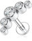AROWRO 16G Labret Studs Lip Rings G23 Titan Monroe Lip Piercing Schmuck Innengewinde Helix Tragus Knorpel Conch Ohrring Frauen Mädchen Piercing Schmuck CZ 6mm