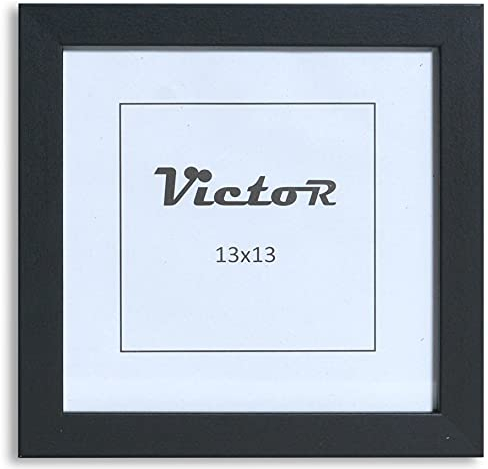 VictoR Bilderrahmen Klee 13x13 cm in Schwarz - moderner schlichter Bilderrahmen quadratisch Holz - Bilderrahmen Schwarz 13x13