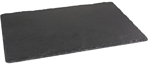 Out of the blue Plateau en ardoise naturelle, plateau à fromage, planche à découper, planche à service, 30 x 20 cm