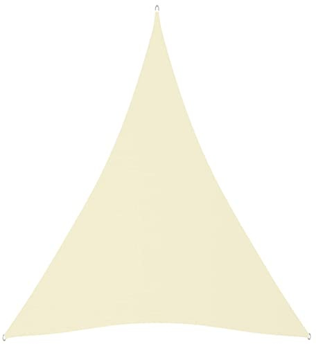 Mogou Vela Parasole Vela Ombreggiante Parasole a Vela Tenda Parasole Esterno Vela Parasole Tenda Ombreggiante Parasole a Vela Oxford Triangolare 5x6x6 m Crema