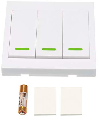 Splenssy 3 STÜCKE Taster Wandleuchte Schalter Fernbedienung 2 Gang 86 Typ EIN/AUS Schalter Panel 433 MHz Drahtlose RF Fernbedienung Sender mit Aufkleber Freie Position Flexible