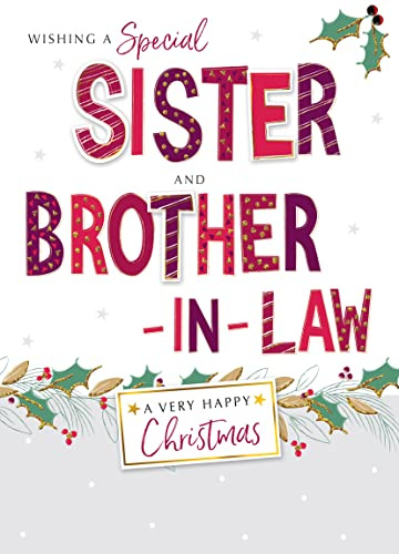 Sister & Brother-In-Law Embellished Christmas Card Shine Bright Range Cards XSH047