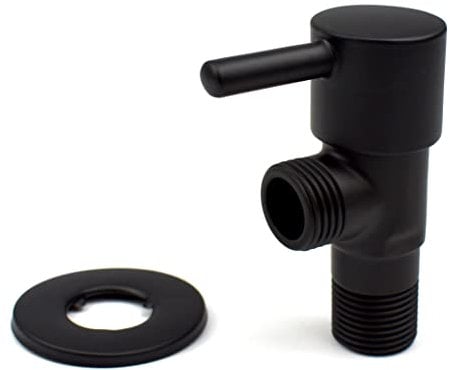 Xcel Home™ Valvola di arresto di isolamento nera per doccia | Rubinetto musulmano Shattaf placcato | Interruttore angolare a leva singola per bidet WC | Connessione BSP da 1/2 | 1 pezzo