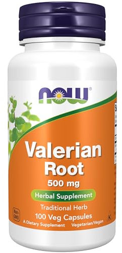 Now Food, Valerian Root (Racine de Valériane), 500mg, 100 Capsules végétaliennes, Testé en Laboratoire, Végétarien, Sans Soja, Sans Gluten, Sans OGM
