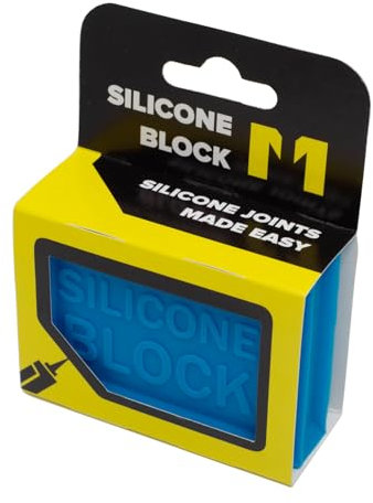 Metex Silicone Block - 5 In 1 Easy Grip Sealant Shaping & Finishing Caulking Tool - Creates A Consistent Width Bead. Sharp Internal Corners With Of 6mm Or 8mm Bead - Packaging May Vary