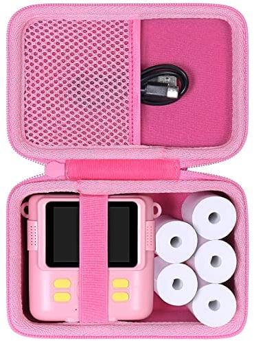 Aenllosi Estuche Funda para GREENKINDER/GGISUI/OPERHOO/ANZAGA Cámara Instantánea para Niños, Camara Niños Papel Fotográfico&Bolígrafo de Color Organizadores, Rosa (Solo Funda)