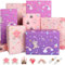 Papier Cadeau Fille Enfant Château Violet Rose - Emballage Anniversaire Épais