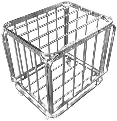 Lockable Ball Storage Cage, Large Metal Basketball Cart for School Garage Inside Outside Organize Sports Equipment,silvery-S