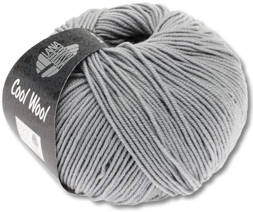 Frida's Wollhaus Lana Grossa 50 g Cool Wool Merinowolle Wolle Garn Häkeln Stricken 38 Farben (589 | Steingrau)
