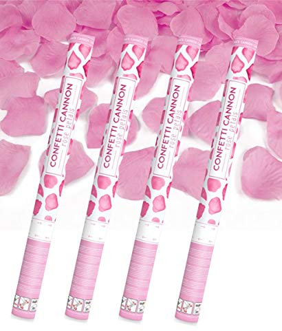 Max. Größe (80 cm) Partykanone Partypopper Streamer ®Auto-schmuck (4 Stück, rosa Rosenblätter)