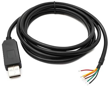 System-S USB 2.0 Kabel 180 cm Typ A zu RS485 6 Pin Pigtail Draht Adapter in Schwarz