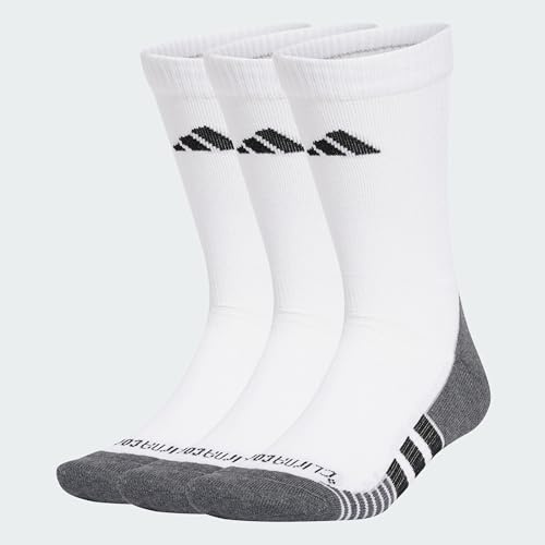 adidas Unisex Performance Climacool Cushioned Crew 3P Socks, White/Black, 5-6 Years