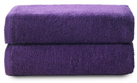 Top Towel - Plus - Toallas de baño grandes - Toallas baño - 2 toallas de ducha - 70x140 cms - Algodon 100% - Morado