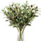 Xshelley 6 piante artificiali da 45 cm, rami di ulivo verde, piante finte, foglie verdi, frutta, piante di seta, ramo, foglie, per casa, ufficio, esterno, decorazione fai da te