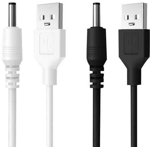 BakeWhiz USB-Ladekabel für Fairywill Zahnbürste, USB-Ladekabel, DC 3,5 x 1,35 mm Klinke, Ersatz-Ladekabel für DC 5 V elektrische Zahnbürste, kompatibel mit Fairywill/Bitvae/Seago/7AM2M, 1 m, 2 Stück