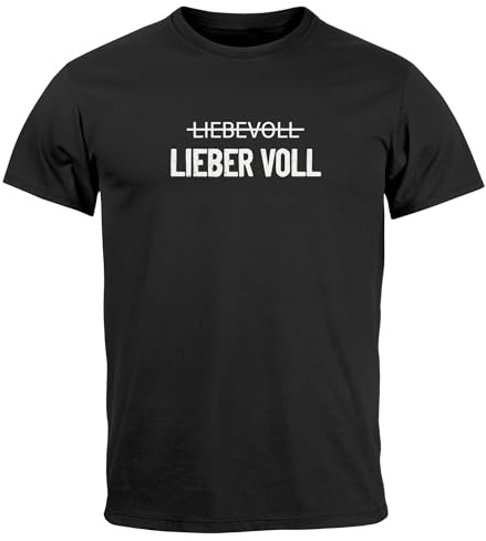 MoonWorks® Herren T-Shirt Liebevoll Lieber Voll Wortspiel Witz Alkohol Partyshirt Fun-Motiv Spruch lustig