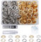 HO2NLE Kit de 100 grands œillets de 20 mm avec boîte de rangement pour rideaux, toile, tissu, cuir, vêtements, chaussures (doré et argenté)