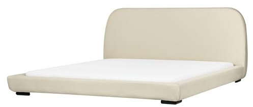 Wasserbett mit Matratze Zubehör Kopfteil Stoff hellbeige 180x200 cm Roisel