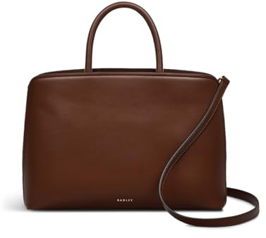 RADLEY London Womens Bow Street Leather Ziptop Multiway Grab Crossbody Shoulder Bag in Walnut Brown