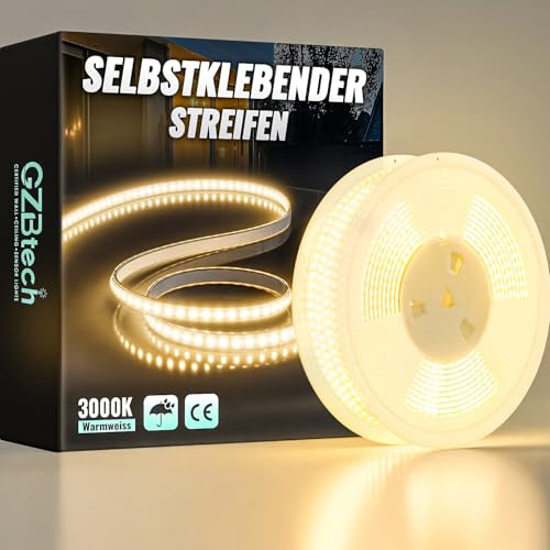 GZBtech 220V Silicone Ruban LED 20M, 3000K Blanc Chaud Flex Découpable IP65 Etanche Exterieur & Intérieur Bandeau LED, 1200LM/M Haute luminosité Bande LED pour Maison Chambre Cuisine Terrasse Jardin