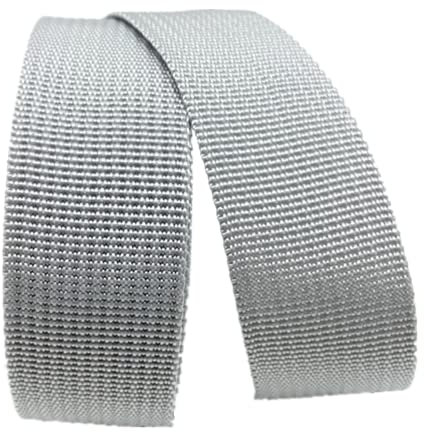 Correa de lona de algodón con cinta de nailon de polipropileno resistente para cinturón de mascotas (gris claro, 20 mm)